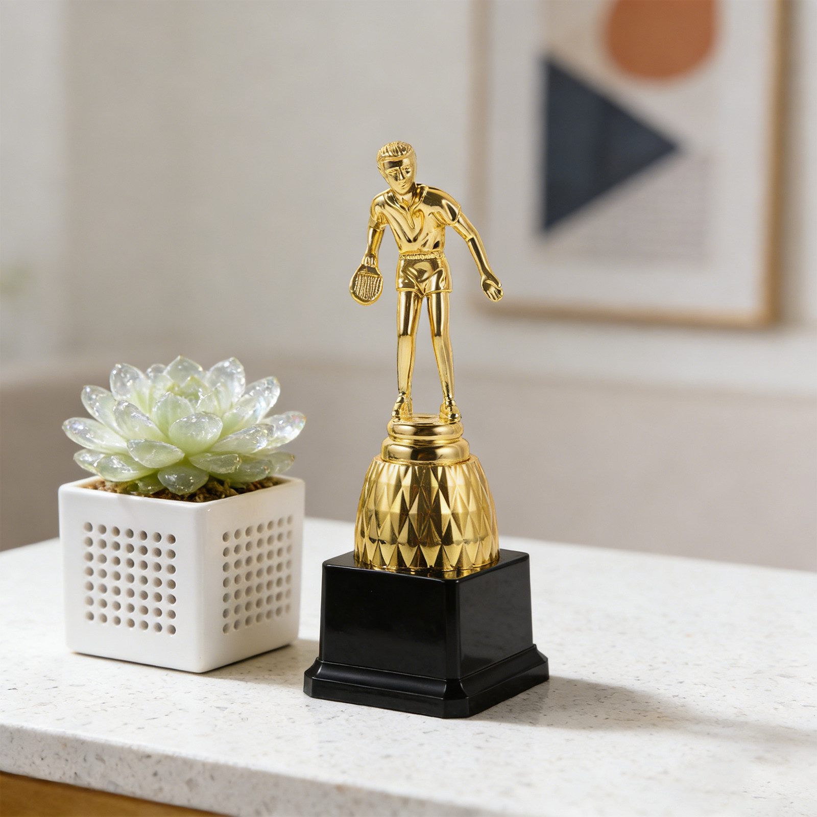 Table Tennis Championships - Ping Pong Award Trophy Plastic Gold