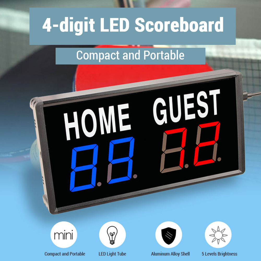 Portable 4 Digit LED Scoreboar - Table Tennis Score ulasan dan harga