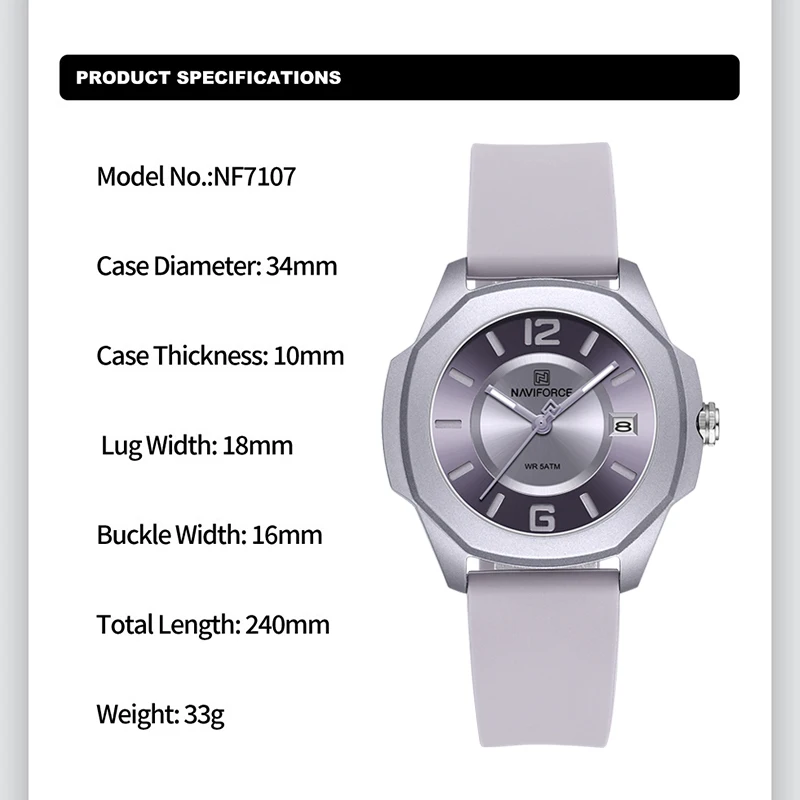 NAVIFORCE 7107 Watch for Women - Edge Tape Roll ulasan dan harga