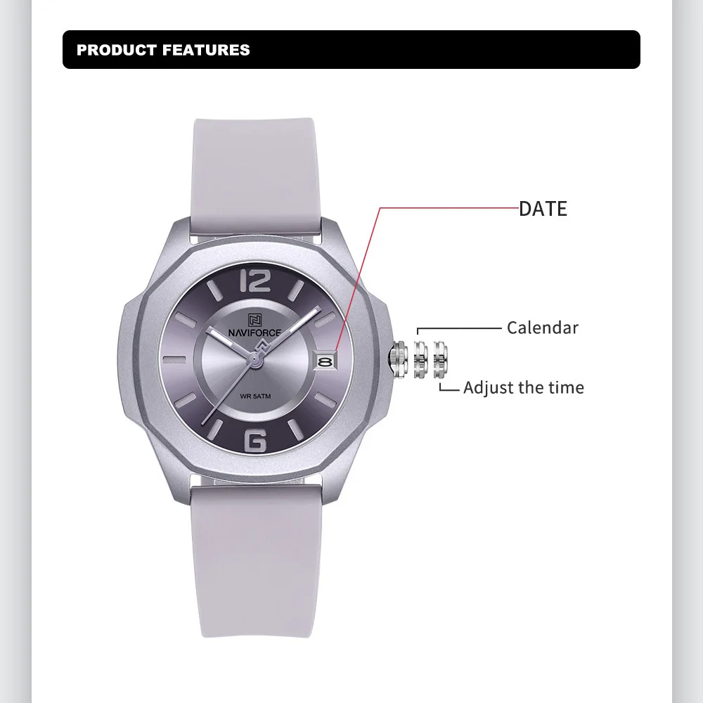 NAVIFORCE 7107 Watch for Women - Edge Tape Roll ulasan dan harga