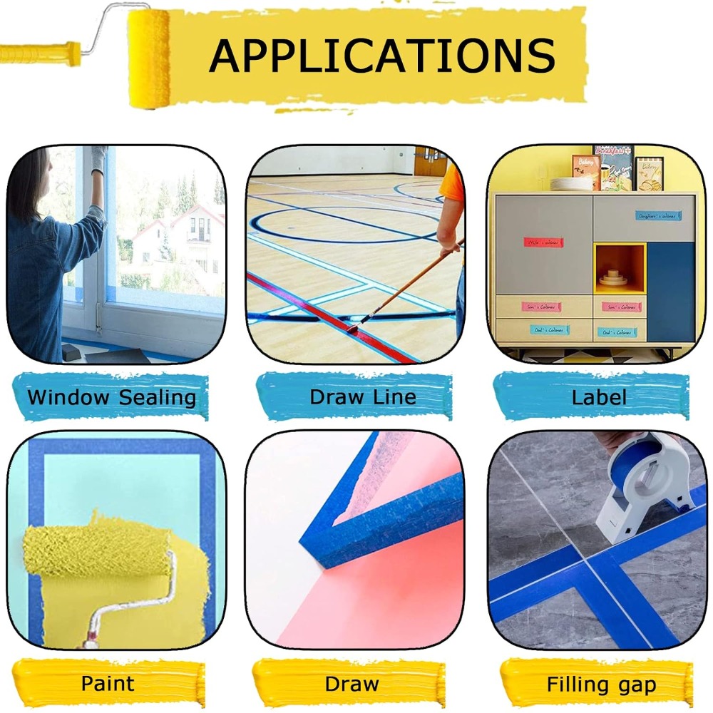 0.94INx60.1YDS Masking Tape, B - Edge Tape Roll ulasan dan harga